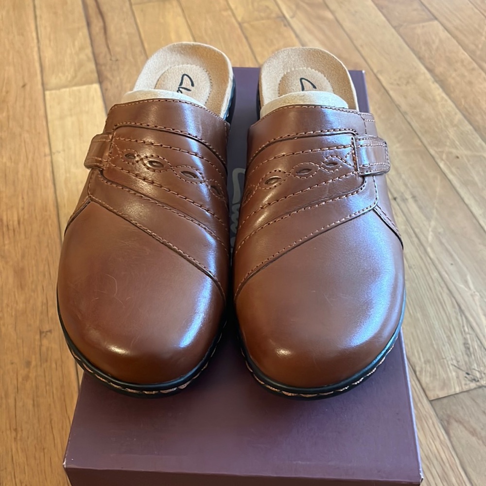 Brown Leather Clogs